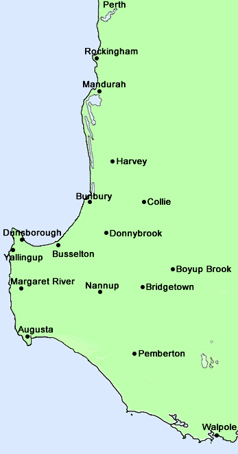 map of South West